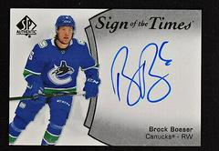 Brock Boeser Hockey Cards 2021 SP Authentic Sign of the Times Autographs Prices