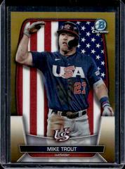 Mike Trout [Gold] #WBC-90 Baseball Cards 2023 Bowman Chrome WBC Flag Refractor Prices