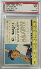 Gil Hodges [Perforated] #168 Baseball Cards 1961 Post Cereal Prices