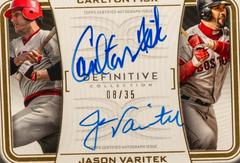 Carlton Fisk, Jason Varitek Baseball Cards 2023 Topps Definitive Dual Autograph Collection Prices