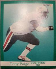 Tony Paige Football Cards 1991 Fleer Prices