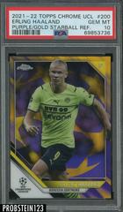 Erling Haaland [Purple & Gold Starball Refractor] Soccer Cards 2021 Topps Chrome UEFA Champions League Prices