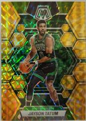 Jayson Tatum [Reactive Yellow] #10 Basketball Cards 2022 Panini Mosaic Thunder Road Prices