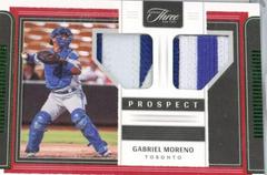 Gabriel Moreno [Emerald] Baseball Cards 2022 Panini Three and Two Prospect Dual Jerseys Prices