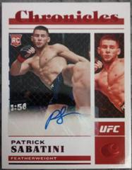 Patrick Sabatini #CS-PSB Ufc Cards 2023 Panini Chronicles UFC Signatures Prices
