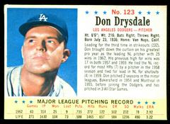 Don Drysdale [Hand Cut] #123 Baseball Cards 1963 Post Cereal Prices