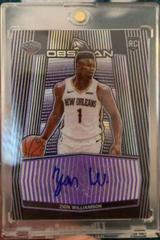 Zion Williamson [Electric Etch Purple] #RA-ZWL Basketball Cards 2019 Panini Obsidian Rookie Autographs Prices