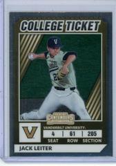 Jack Leiter #3 Baseball Cards 2022 Panini Elite Extra Edition College Tickets Optic Prices