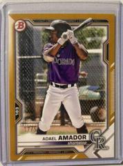 Adael Amador [Gold] #BD-195 Baseball Cards 2021 Bowman Draft Prices