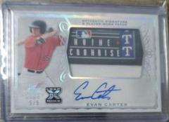 Evan Carter [Spectrum Silver] #PA-EC2 Baseball Cards 2020 Leaf Trinity Patch Autographs Prices