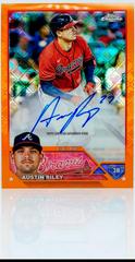 Austin Riley [Orange] #RCA-ARI Baseball Cards 2023 Topps Chrome Logofractor Autograph Prices