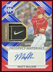 Matt McLain #PMS-MM Baseball Cards 2022 Panini Elite Extra Edition Prospect Materials Signatures Prices