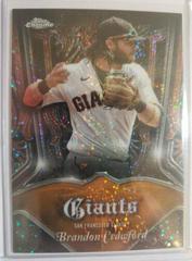 Brandon Crawford [Orange Pearl Speckle] Baseball Cards 2022 Topps Chrome Pinstriped Prices