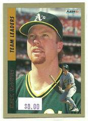 Mark McGwire #2 Baseball Cards 1993 Fleer Team Leaders Prices