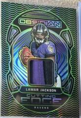 Lamar Jackson [Green] Football Cards 2022 Panini Obsidian Cutting Edge Prices