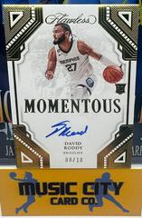 David Roddy [Gold] #39 Basketball Cards 2022 Panini Flawless Momentous Autograph Prices