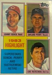 1983 Highlight [Bench, Perry, Yastrzemski] #6 Baseball Cards 1984 Topps Tiffany Prices