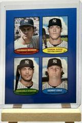 Thurman Munson, Aaron Judge, Giancarlo Stanton, Gerrit Cole [Blue] Baseball Cards 2023 Topps Heritage 1974 Stamps Prices