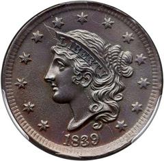 1839 [SILLY HEAD] Coins Coronet Head Penny Prices