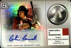 Corbin Carroll [Autograph] #MM-1 Baseball Cards 2022 Bowman Platinum Minted in Merit Prices