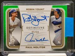 Robin Yount, Paul Molitor [Green] Baseball Cards 2023 Topps Definitive Dual Autograph Collection Prices