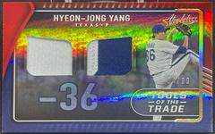 Hyeon Jong Yang [Spectrum Red] #TTT2-HY Baseball Cards 2022 Panini Absolute Tools of the Trade 2 Swatch Prices