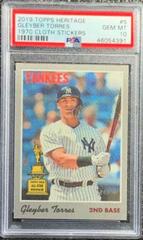 Gleyber Torres Baseball Cards 2019 Topps Heritage 1970 Cloth Stickers Prices