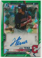 Jose Tena [Green Refractor] #BSPA-JTO Baseball Cards 2021 Bowman Sapphire Autographs Prices