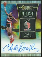 Clyde Drexler [Tie Dye Prizm] Basketball Cards 2018 Panini Select in Flight Signatures Prices