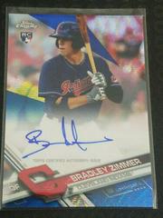 Bradley Zimmer [Blue Wave Refractor] Baseball Cards 2017 Topps Chrome Rookie Autographs Prices