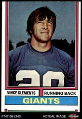 Vince Clements Football Cards 1974 Topps Prices