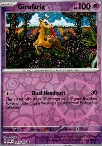 Girafarig [Reverse Holo] #83 Pokemon Twilight Masquerade