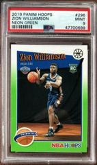 Zion Williamson [Green] #296 Basketball Cards 2019 Panini Hoops Prices