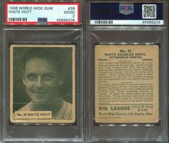 Waite Hoyt #39 Baseball Cards 1936 World Wide Gum Prices