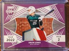 Druw Jones [Purple] Baseball Cards 2022 Panini Elite Extra Edition First Round Materials Prices