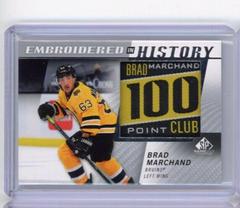 Brad Marchand Hockey Cards 2021 SP Game Used Embroidered in History Prices