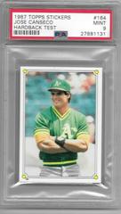 Jose Canseco [Hardback Test] #164 Baseball Cards 1987 Topps Stickers Prices