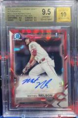 Matheu Nelson [Red Lava Refractor] #BDC-103 Baseball Cards 2021 Bowman Draft Chrome Prices