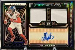 Jalin Hyatt [Orange Electric Etch] #6 Football Cards 2023 Panini Obsidian Rookie Jersey Ink Prices