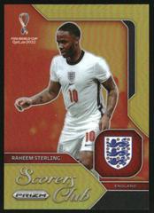 Raheem Sterling [Gold] Soccer Cards 2022 Panini Prizm World Cup Scorers Club Prices
