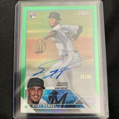 Eury Perez [Green] #RA-EP Baseball Cards 2023 Topps Chrome Update Rookie Autographs Prices
