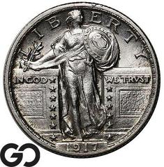 1917 [TYPE 2] Coins Standing Liberty Quarter Prices