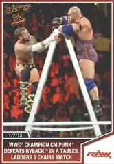 WWE Champion CM Punk Defeats Ryback in a Tables, Ladders and Chairs Match [Bronze] Wrestling Cards 2013 Topps Best of WWE Prices