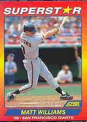 Matt Williams #95 Baseball Cards 1992 Score Superstars Prices