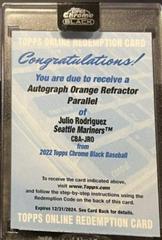 Julio Rodriguez [Orange] Baseball Cards 2022 Topps Chrome Black Autographs Prices
