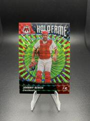Johnny Bench [Green Fluorescent] #HF-11 Baseball Cards 2022 Panini Mosaic Holofame Prices