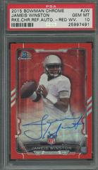 Jameis Winston [Red Wave] #RCRA-JW Football Cards 2015 Bowman Chrome Rookie Refractor Autographs Prices