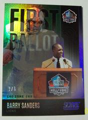 Barry Sanders [End Zone] #FB-BS Football Cards 2022 Panini Score First Ballot Prices