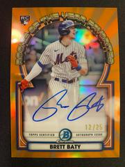 Brett Baty [Orange] Baseball Cards 2023 Bowman Chrome Rookie Autographs Prices