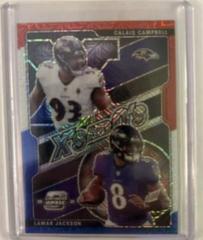 Calais Campbell, Lamar Jackson [Red White Blue] #XO-5 Football Cards 2021 Panini Contenders Optic Xs and Os Prices
